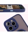 Wholesale Bizon Case Hybrid Ring Apple iPhone 16 Pro smoky with a navy blue frame - BIZ7090 - {ean13} - Hurt