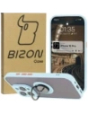 Bizon Case Hybrid Ring Apple iPhone 16 Pro fumuriu cu un cadru de culoare albastră deschisă