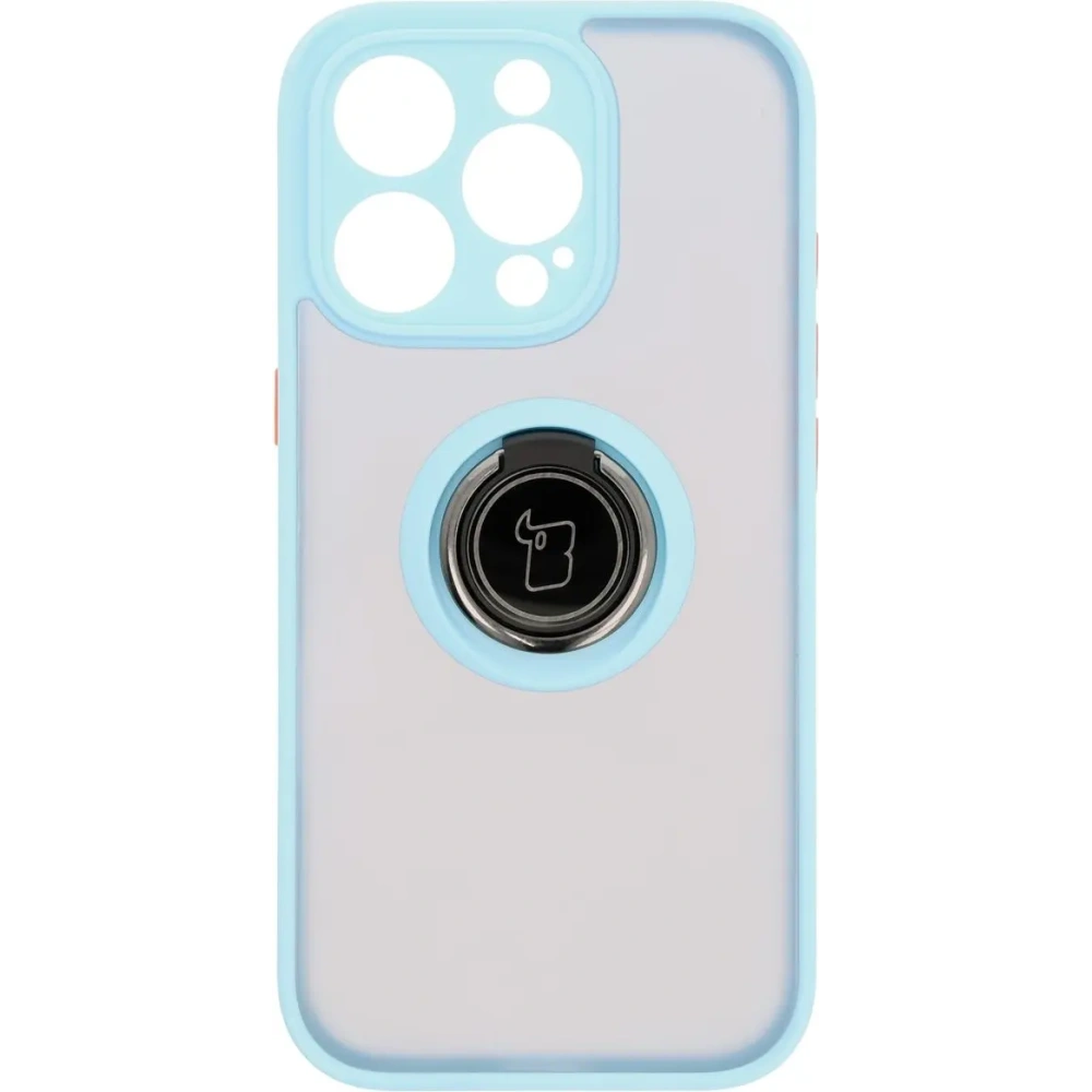 Wholesale Bizon Case Hybrid Ring Apple iPhone 16 Pro smoky with a light blue frame - BIZ7091 - {ean13} - Hurt