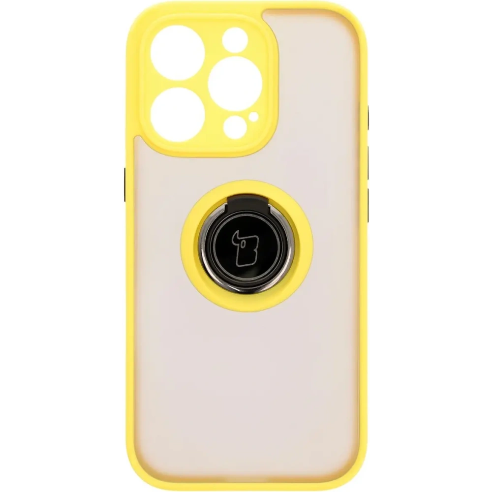Hurtownia GSM - Bizon Case Hybrid Ring Apple iPhone 16 Pro fumuriu cu un cadru galben - BIZ7092 - {ean13} - Hurt