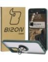 Etui z uchwytem na palec Bizon Case Hybrid Ring do Motorola Moto G35 5G zakouřené s tmavě zeleným rámečkem