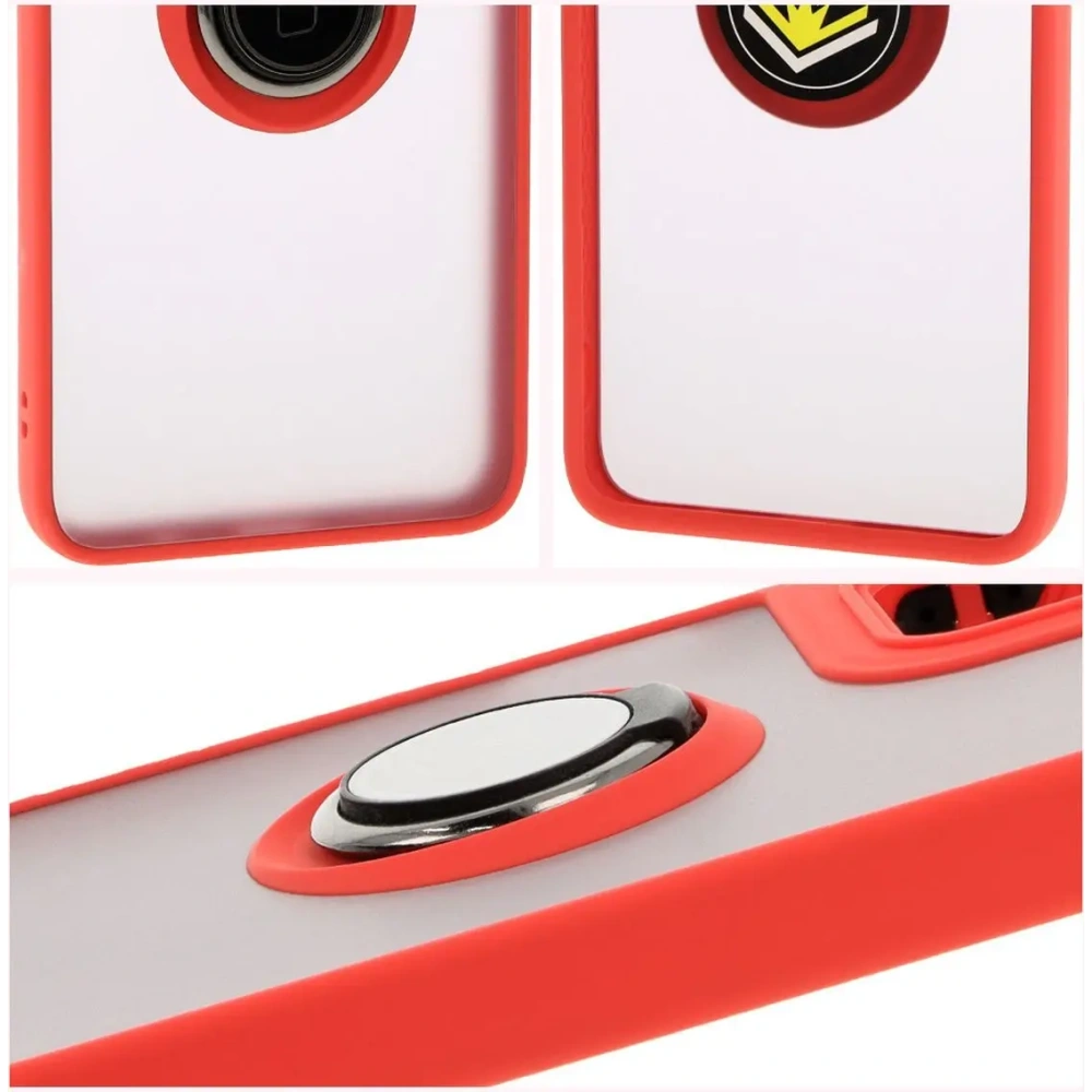 Hurtownia GSM - Bizon Case Hybrid Gyűrű Motorola Moto G35 5G füstös piros kerettel - BIZ7095 - {ean13} - Hurt