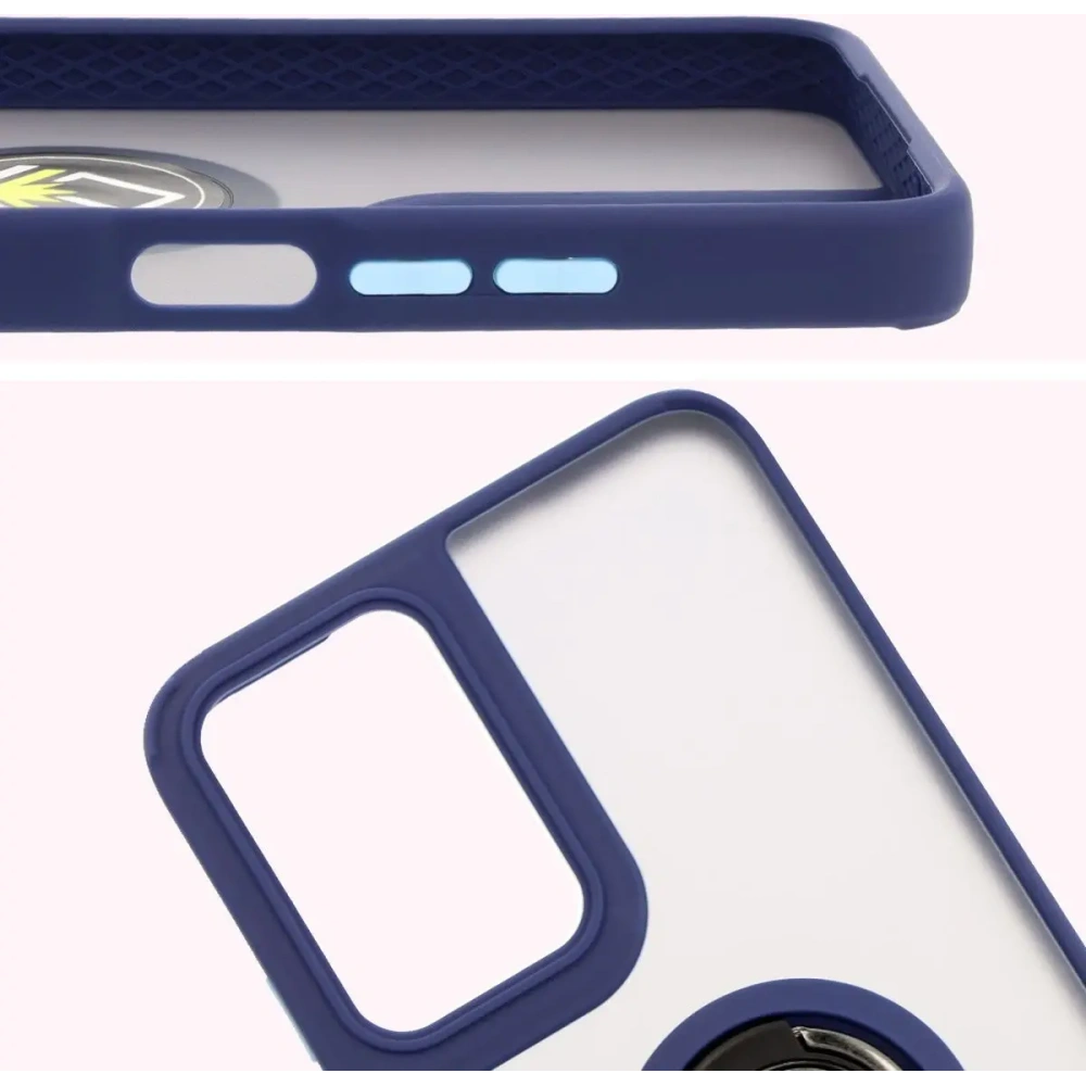 Hurtownia GSM - Bizon Case Hybrid Ring Motorola Moto G35 5G füstös színű, sötétkék kerettel - BIZ7096 - {ean13} - Hurt