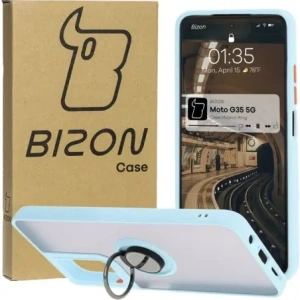 Hurtownia GSM - Etui z uchwytem na palec Bizon Case Hybrid Ring do Motorola Moto G35 5G kouřové s jasně modrým rámem - BIZ7097 - {ean13} - Hurt