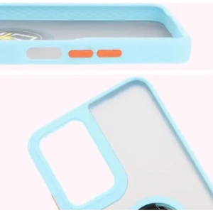Hurtownia GSM - Bizon Case Hybrid Ring Motorola Moto G35 5G füstös színben, világoskék kerettel - BIZ7097 - {ean13} - Hurt