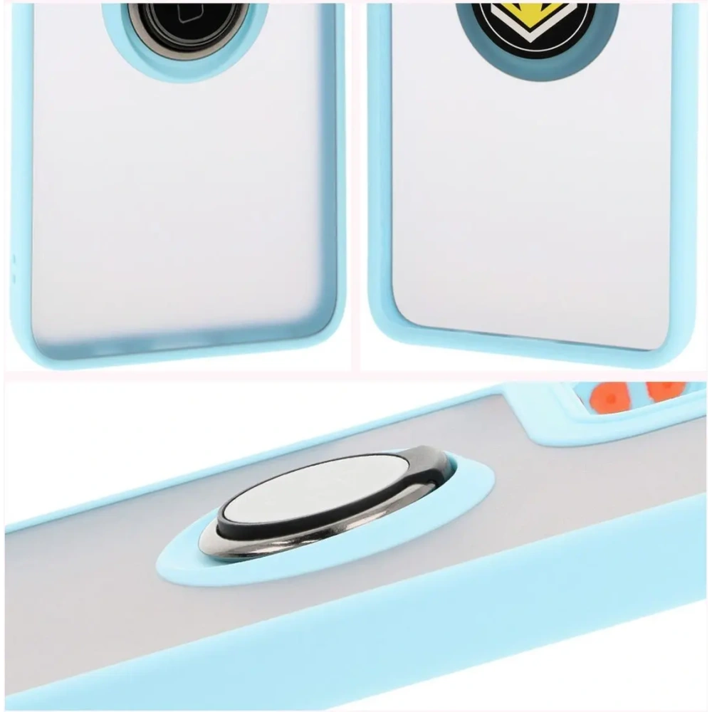 Hurtownia GSM - Etui z uchwytem na palec Bizon Case Hybrid Ring do Motorola Moto G35 5G kouřové s jasně modrým rámem - BIZ7097 - {ean13} - Hurt