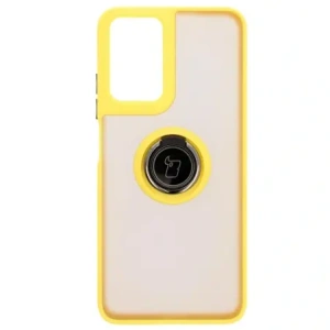Hurtownia GSM - Etui z uchwytem na palec Bizon Case Hybrid Ring do Motorola Moto G35 5G kouřové s žlutým rámem - BIZ7098 - {ean13} - Hurt