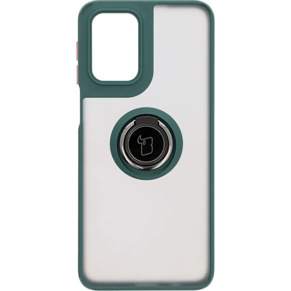Hurtownia GSM - Etui z uchwytem na palec Bizon Case Hybrid Ring do Motorola Moto G55 5G kouřové s tmavě zeleným rámečkem - BIZ7099 - {ean13} - Hurt