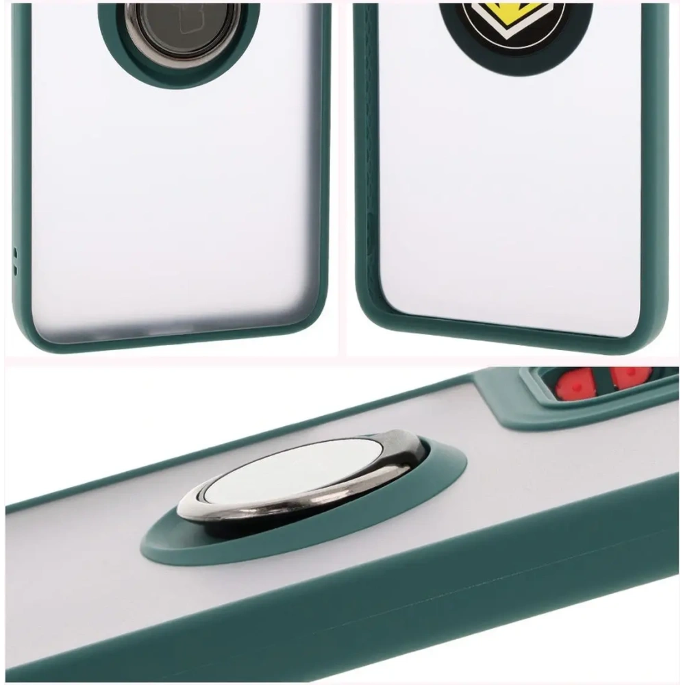 Wholesale Bizon Case Hybrid Ring Motorola Moto G55 5G smoky with a dark green frame - BIZ7099 - {ean13} - Hurt