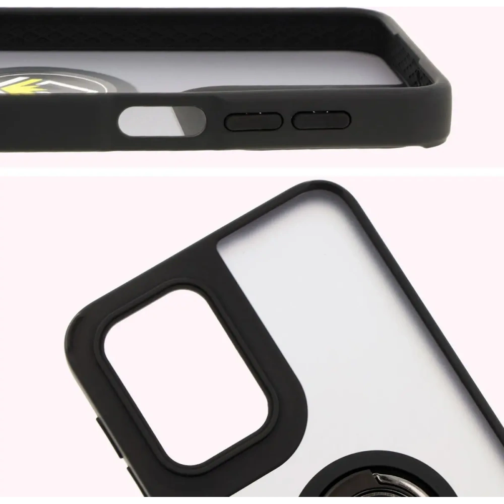 Hurtownia GSM - Etui s úchytem na prst Bizon Case Hybrid Ring pro Motorola Moto G55 5G kouřové s černým rámem - BIZ7100 - {ean13} - Hurt