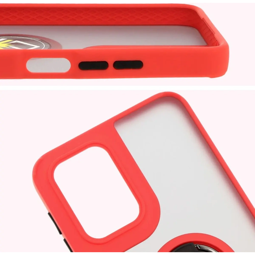 Hurtownia GSM - Bizon Case Hybrid Ring Motorola Moto G55 5G füstös piros kerettel - BIZ7101 - {ean13} - Hurt