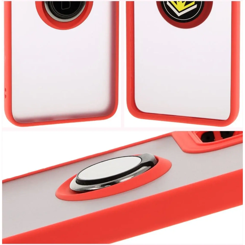 Hurtownia GSM - Bizon Case Hybrid Ring Motorola Moto G55 5G fumuriu cu un cadru roșu - BIZ7101 - {ean13} - Hurt