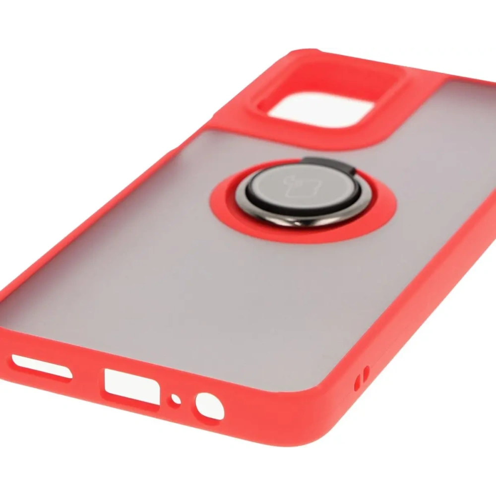 Hurtownia GSM - Bizon Case Hybrid Ring Motorola Moto G55 5G füstös piros kerettel - BIZ7101 - {ean13} - Hurt