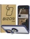 Bizon Case Hybrid Ring Motorola Moto G55 5G rauchig mit einem navyblauen Rahmen