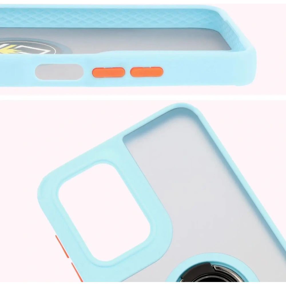 Hurtownia GSM - Etui z uchwytem na palec Bizon Case Hybrid Ring do Motorola Moto G55 5G kouřové s jasně modrým rámečkem - BIZ7103 - {ean13} - Hurt