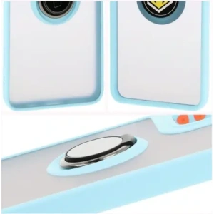 Hurtownia GSM - Bizon Case Hybrid Ring Motorola Moto G55 5G füstös színben, világoskék kerettel - BIZ7103 - {ean13} - Hurt