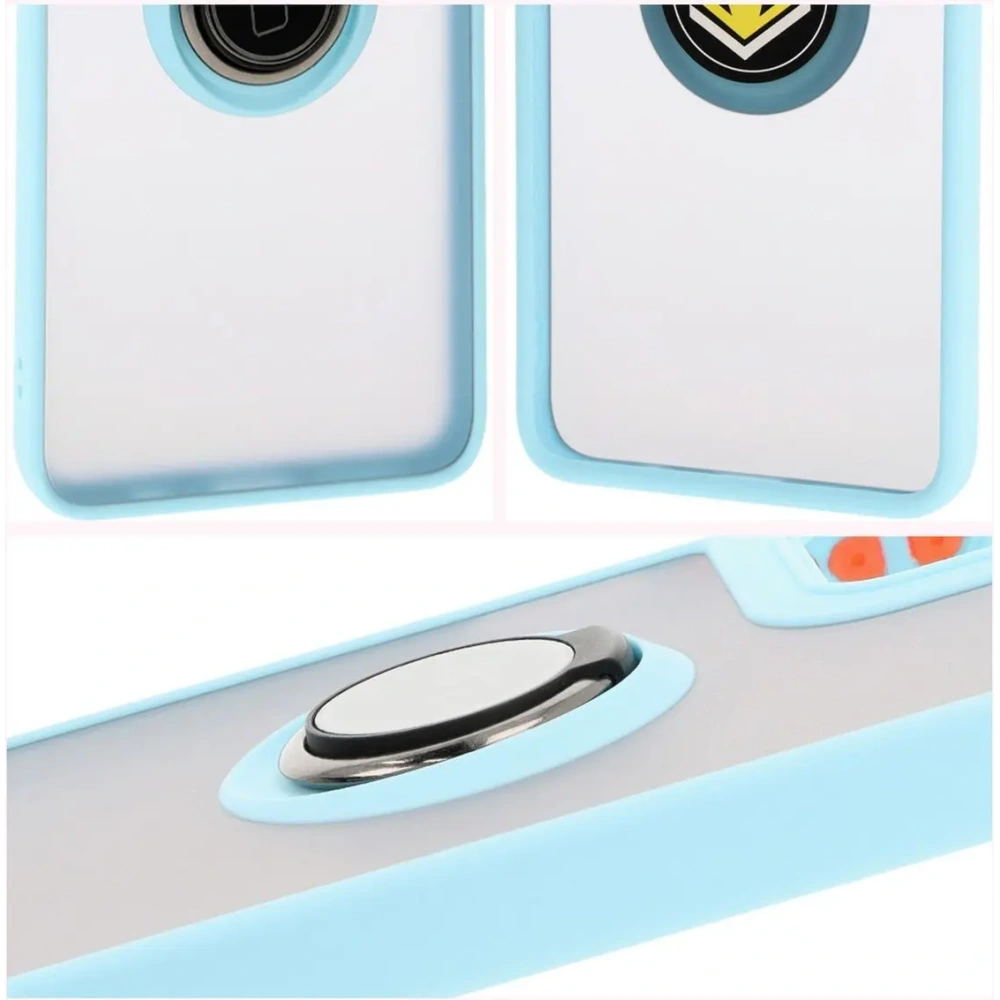 Hurtownia GSM - Bizon Case Hybrid Ring Motorola Moto G55 5G fumuriu cu un cadru bleu deschis - BIZ7103 - {ean13} - Hurt