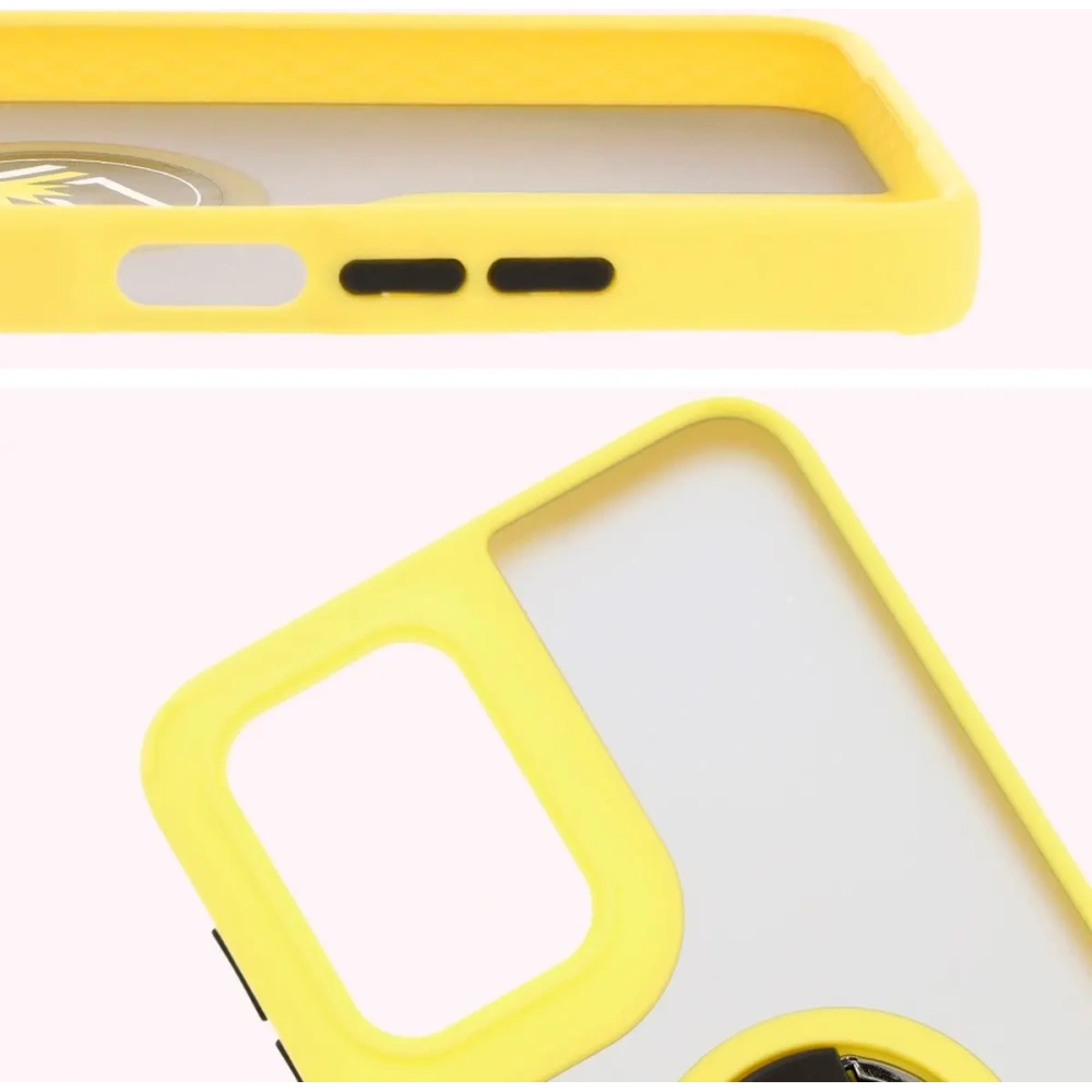 Hurtownia GSM - Etui z uchwytem na palec Bizon Case Hybrid Ring do Motorola Moto G55 5G kouřové se žlutým rámečkem - BIZ7104 - {ean13} - Hurt