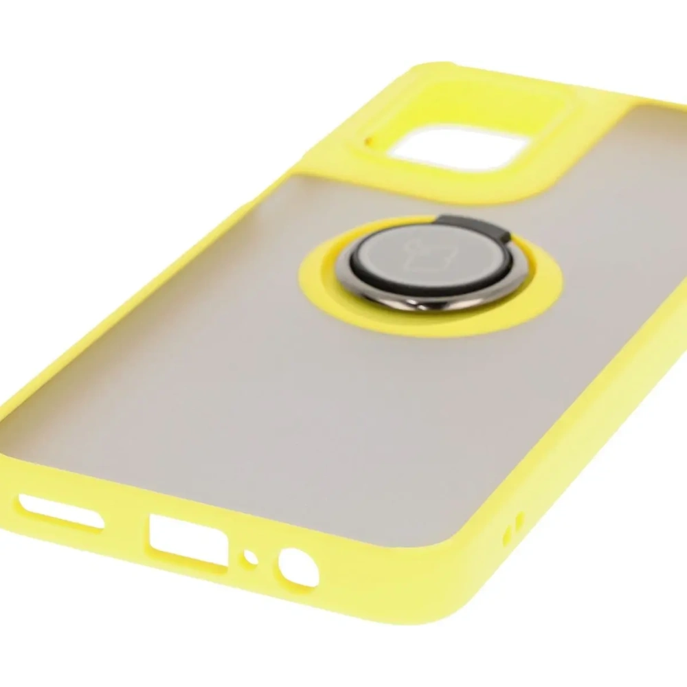 Hurtownia GSM - Etui z uchwytem na palec Bizon Case Hybrid Ring do Motorola Moto G55 5G kouřové se žlutým rámečkem - BIZ7104 - {ean13} - Hurt