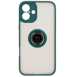 Hurtownia GSM - Etui z uchwytem na palec Bizon Case Hybrid Ring do Apple iPhone 16 Plus kouřové s tmavě zeleným rámečkem - BIZ7105 - {ean13} - Hurt
