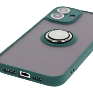 Hurtownia GSM - Etui z uchwytem na palec Bizon Case Hybrid Ring do Apple iPhone 16 Plus kouřové s tmavě zeleným rámečkem - BIZ7105 - {ean13} - Hurt