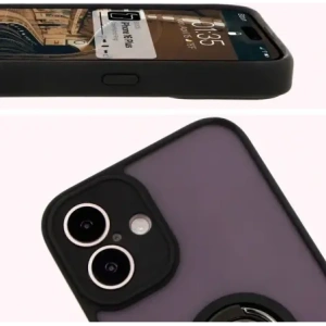 Hurtownia GSM - Etui z uchwytem na palec Bizon Case Hybrid Ring do Apple iPhone 16 Plus kouřové s černým rámečkem - BIZ7106 - {ean13} - Hurt