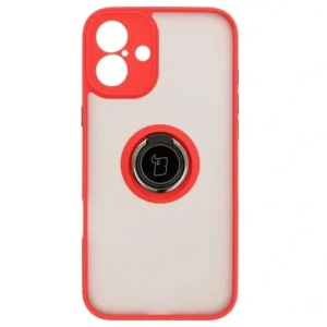 Hurtownia GSM - Etui s úchytem na prst Bizon Case Hybrid Ring do Apple iPhone 16 Plus kouřové s červeným rámem - BIZ7107 - {ean13} - Hurt
