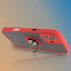 Hurtownia GSM - Etui s úchytem na prst Bizon Case Hybrid Ring do Apple iPhone 16 Plus kouřové s červeným rámem - BIZ7107 - {ean13} - Hurt