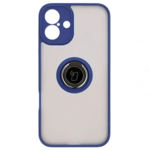 Hurtownia GSM - Etui s úchytem na prst Bizon Case Hybrid Ring do Apple iPhone 16 Plus kouřové s modrým rámem - BIZ7108 - {ean13} - Hurt