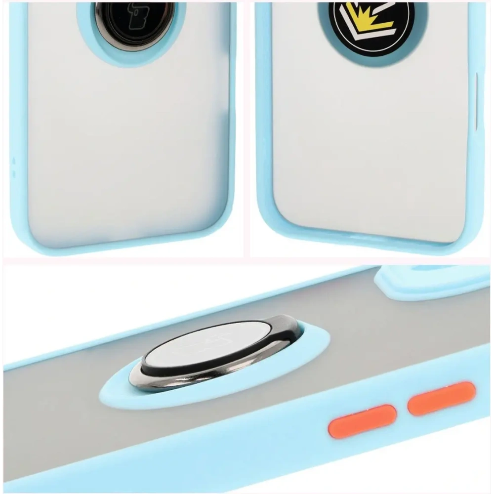 Hurtownia GSM - Bizon Case Hybrid Ring Apple iPhone 16 Plus fumuriu cu un cadru de culoare albastru deschis - BIZ7109 - {ean13} - Hurt