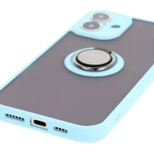 Hurtownia GSM - Bizon Case Hybrid Ring Apple iPhone 16 Plus rauchig mit einem hellblauen Rahmen - BIZ7109 - {ean13} - Hurt