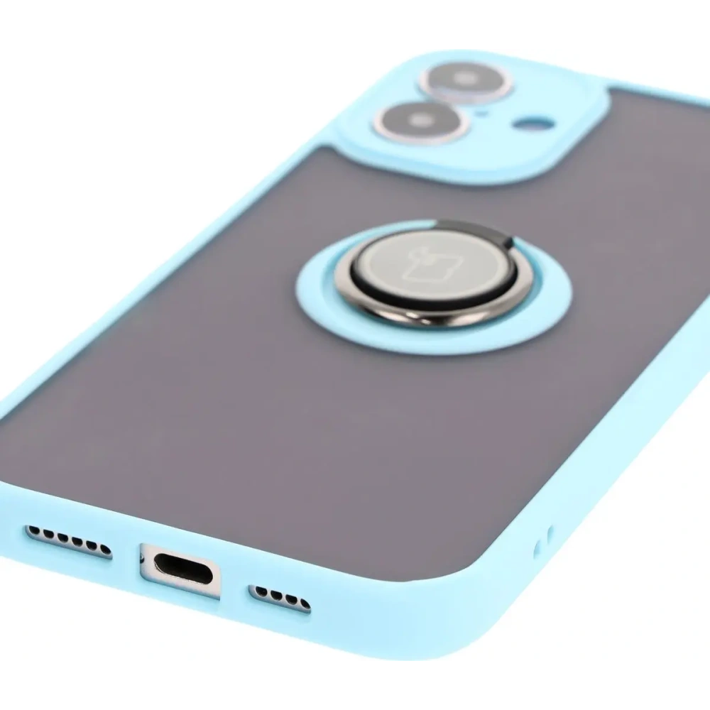 Hurtownia GSM - Bizon Case Hybrid Ring Apple iPhone 16 Plus fumuriu cu un cadru de culoare albastru deschis - BIZ7109 - {ean13} - Hurt