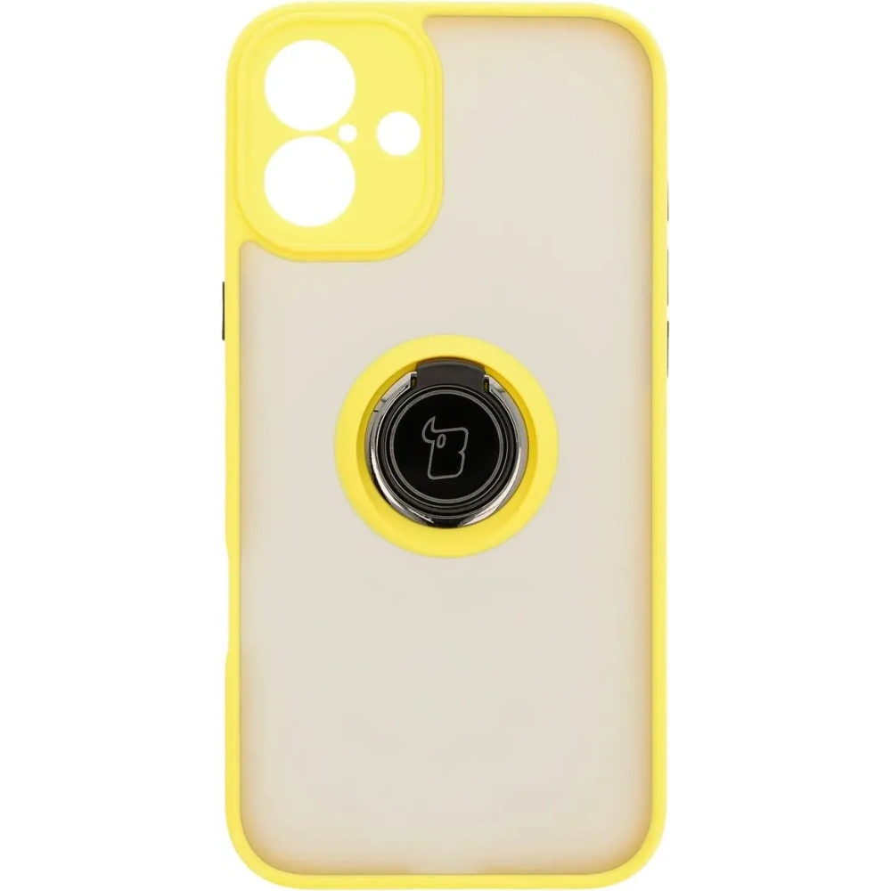 Wholesale Bizon Case Hybrid Ring Apple iPhone 16 Plus smoky with a yellow frame - BIZ7110 - {ean13} - Hurt