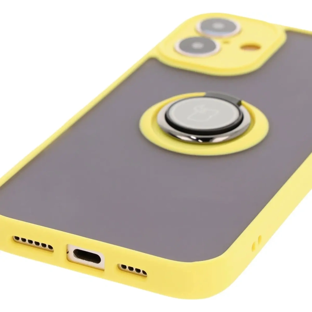 Hurtownia GSM - Bizon Case Hybrid Ring Apple iPhone 16 Plus fumuriu cu un cadru galben - BIZ7110 - {ean13} - Hurt