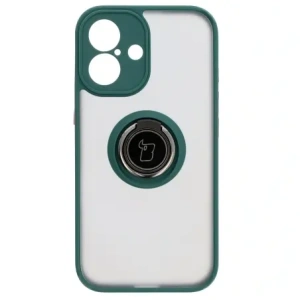 Hurtownia GSM - Bizon Case Hybrid Ring Apple iPhone 16 fumuriu cu un cadru verde închis - BIZ7111 - {ean13} - Hurt