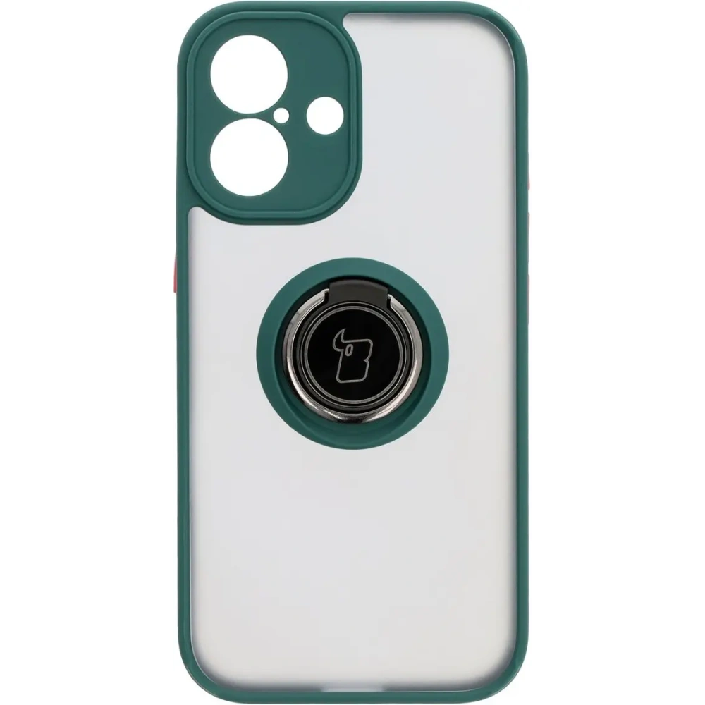Hurtownia GSM - Bizon Case Hybrid Ring Apple iPhone 16 rauchig mit einem dunkelgrünen Rahmen - BIZ7111 - {ean13} - Hurt