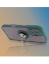 Bizon Case Hybrid Ring Apple iPhone 16 füstös színű, sötétzöld kerettel
