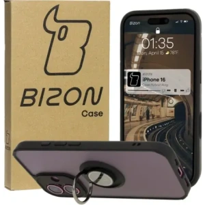 Wholesale Bizon Case Hybrid Ring Apple iPhone 16 smoky with a black frame - BIZ7112 - {ean13} - Hurt