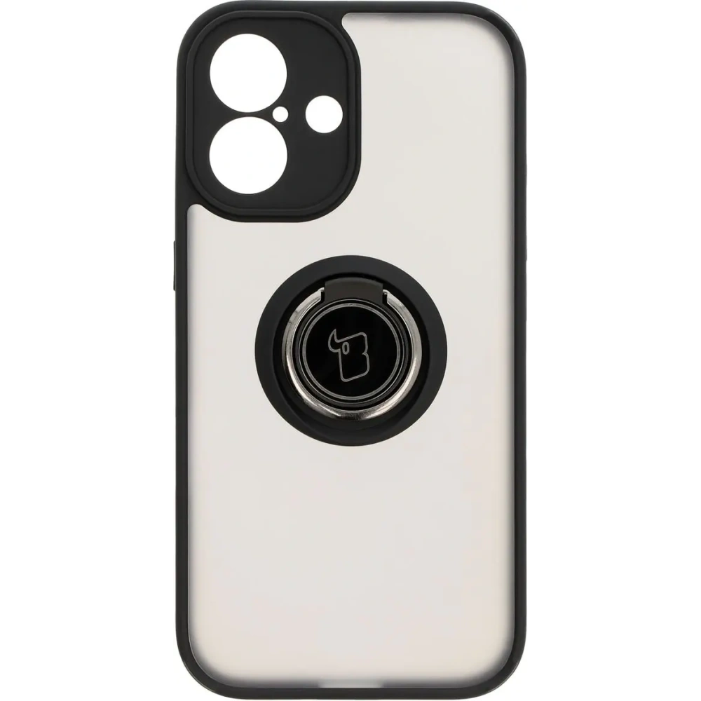 Hurtownia GSM - Bizon Case Hybrid Ring Apple iPhone 16 fumuriu cu un cadru negru - BIZ7112 - {ean13} - Hurt