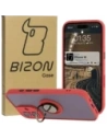 Bizon Case Hybrid Ring Apple iPhone 16 füstös piros kerettel