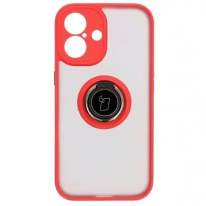 Hurtownia GSM - Bizon Case Hybrid Ring Apple iPhone 16 fumuriu cu un cadru roșu - BIZ7113 - {ean13} - Hurt
