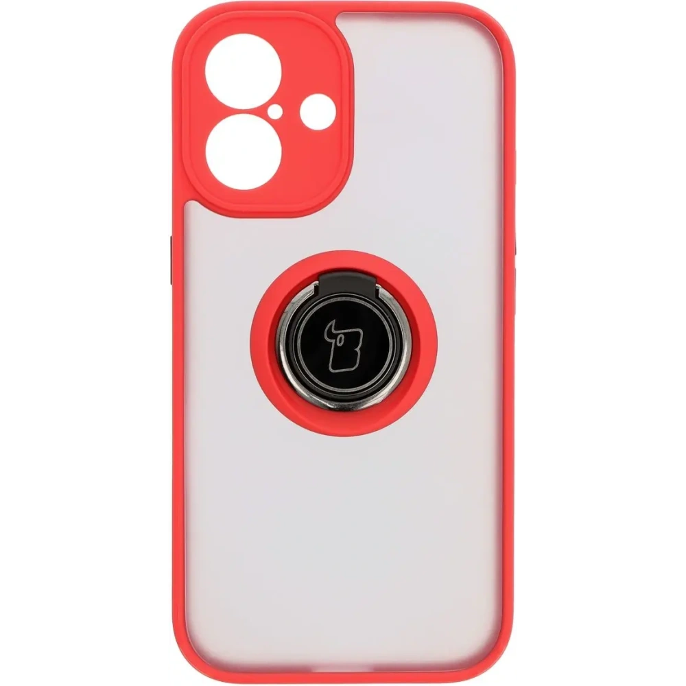 Hurtownia GSM - Bizon Case Hybrid Ring Apple iPhone 16 fumuriu cu un cadru roșu - BIZ7113 - {ean13} - Hurt