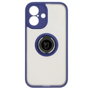 Hurtownia GSM - Bizon Case Hybrid Ring Apple iPhone 16 fumuriu cu un cadru bleu marin - BIZ7114 - {ean13} - Hurt