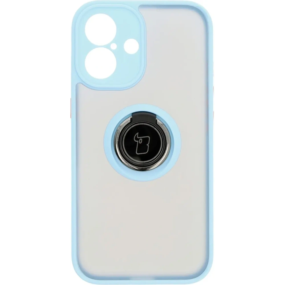 Hurtownia GSM - Bizon Case Hybrid Ring Apple iPhone 16 füstös színben, világoskék kerettel - BIZ7115 - {ean13} - Hurt