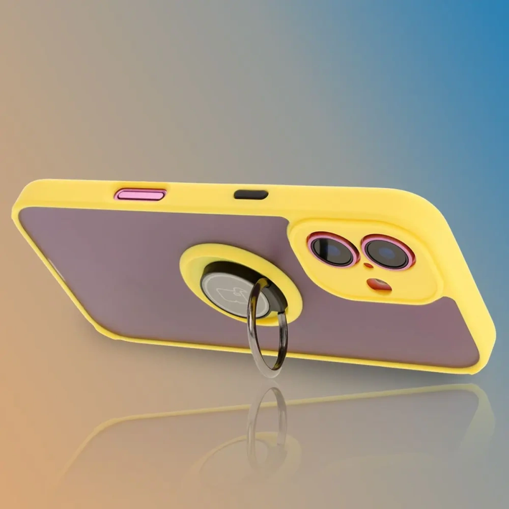 Hurtownia GSM - Bizon Case Hybrid Ring Apple iPhone 16 füstös sárga kerettel - BIZ7116 - {ean13} - Hurt