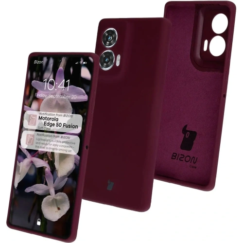 Silikonowe etui Bizon Soft Case do Motorola Edge 50 Fusion ciemnofioletowe