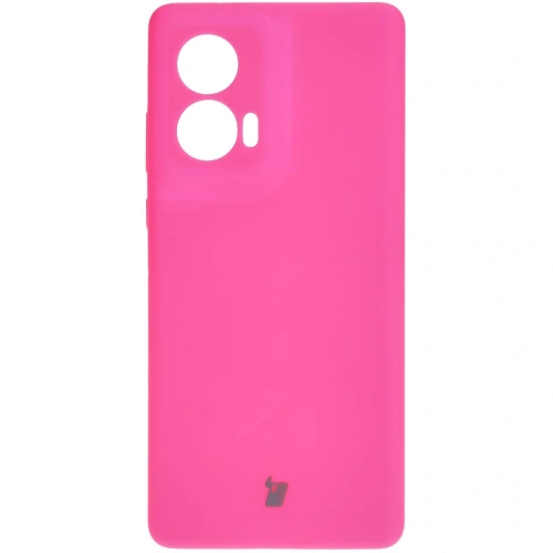 Silikonowe etui Bizon Soft Case do Motorola Edge 50 Fusion neonowo-różowe