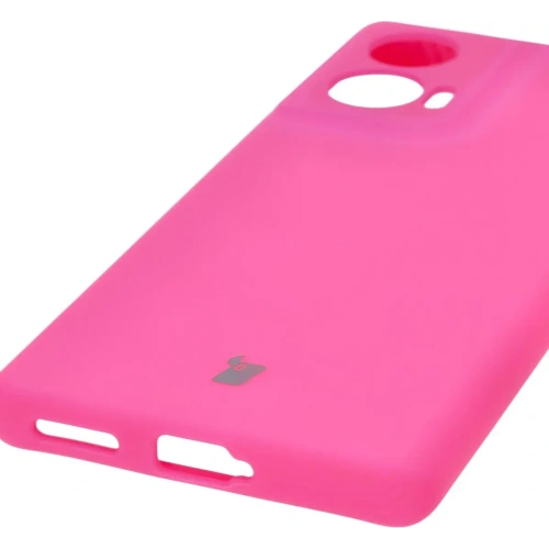 Silikonowe etui Bizon Soft Case do Motorola Edge 50 Fusion neonowo-różowe