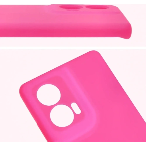 Silikonowe etui Bizon Soft Case do Motorola Edge 50 Fusion neonowo-różowe