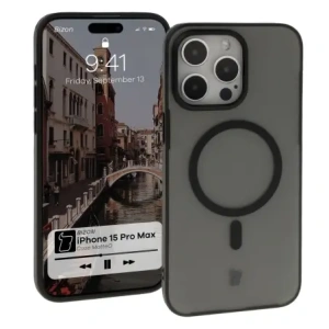 Hurtownia GSM - Bizon Case MatteO Apple iPhone 15 Pro Max transparent mit schwarzem Rahmen - BIZ7127 - {ean13} - Hurt